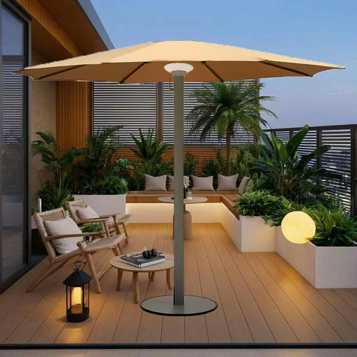 Parasol de Jardin Extérieur Milan 270cm – Inclinable 360° Base Granite