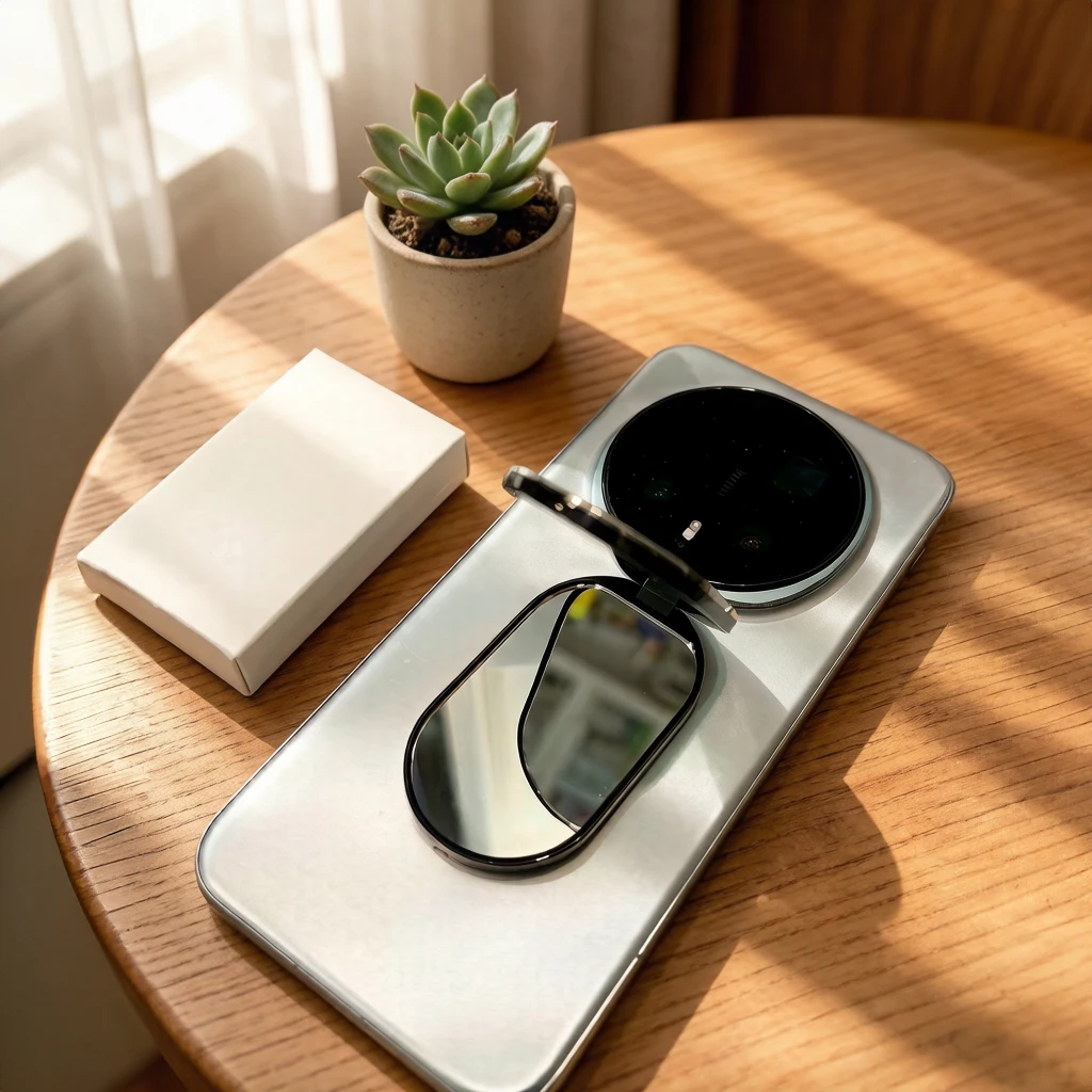 Miroir Adhésif Portable pour Smartphone – Miroir Maquillage Compact Double Face