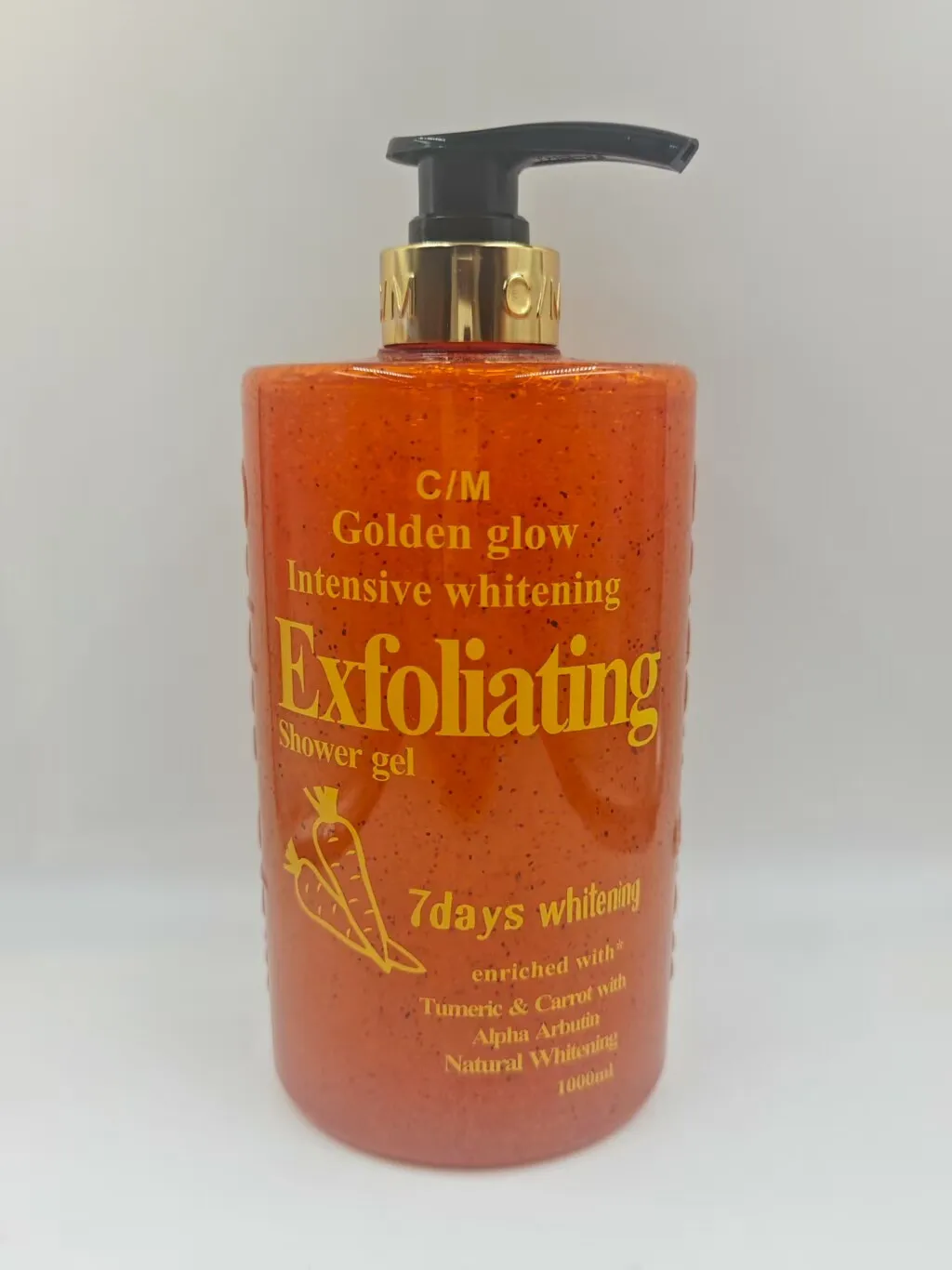 Gel Douche Éclat Doré Curcuma Carotte Alpha Arbutine 1000ml – Exfoliant & Hydratant