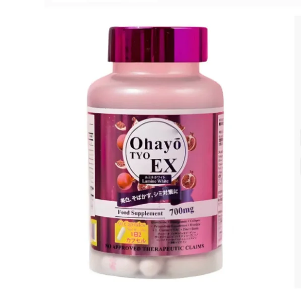TYO EX Lumine White 700mg – Capsules Éclaircissantes Glutathion Grenade Collagène 60 Caps
