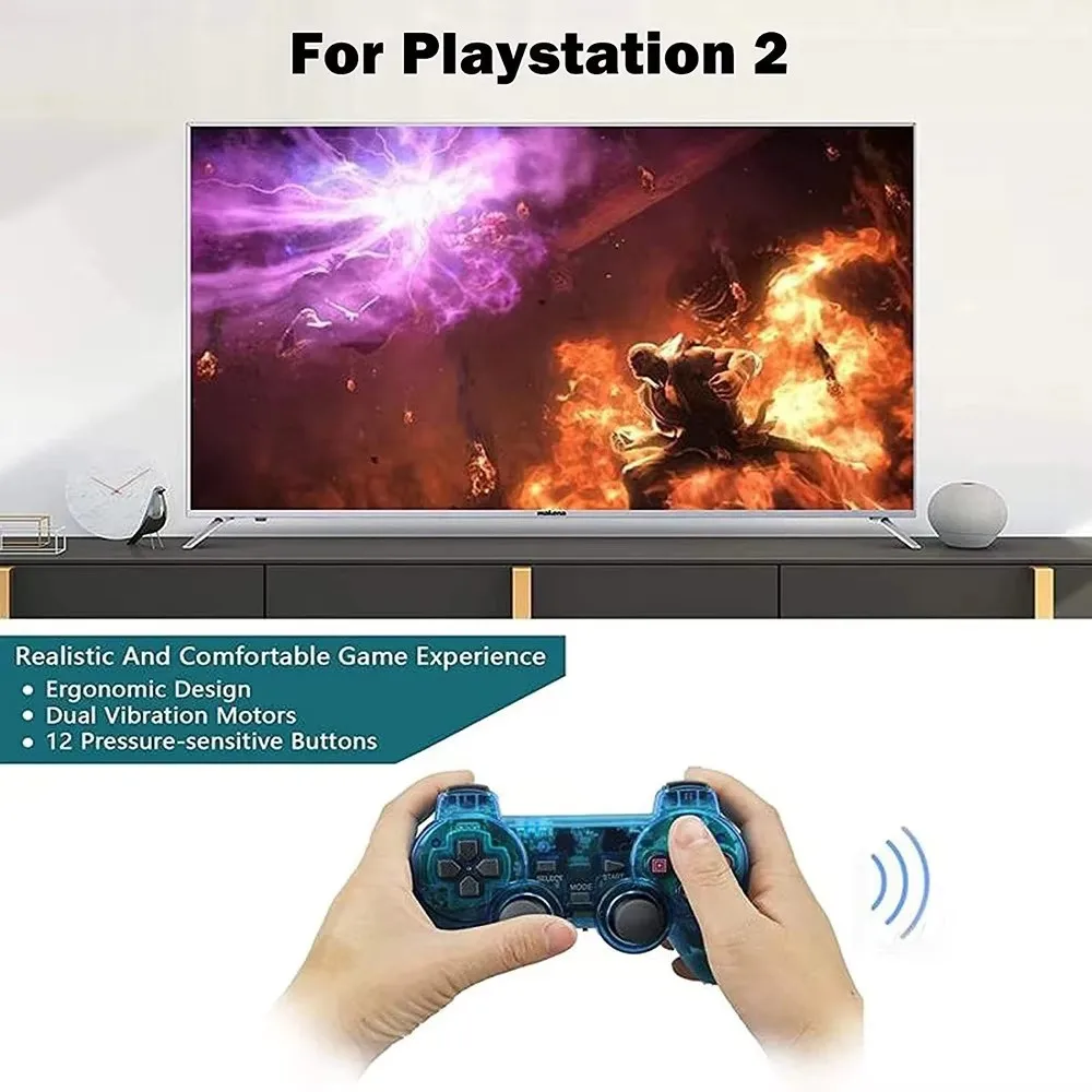 Manette Sans Fil PS2 XMT P2 – Joystick Vibration 2.4GHz pour Console PS2