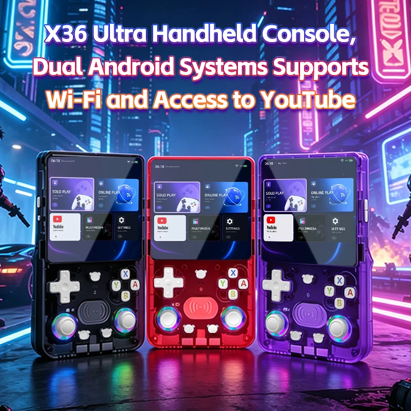 Console de Jeu Portable X36 Ultra – 15 000 Jeux, Écran IPS 4.2", 64/128GB