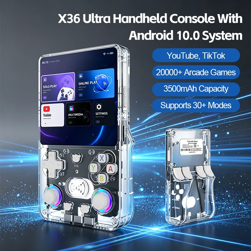 Console de Jeu Portable X36 Ultra 4.2" | 15000 Jeux Rétro | 64GB Linux | Double Joystick