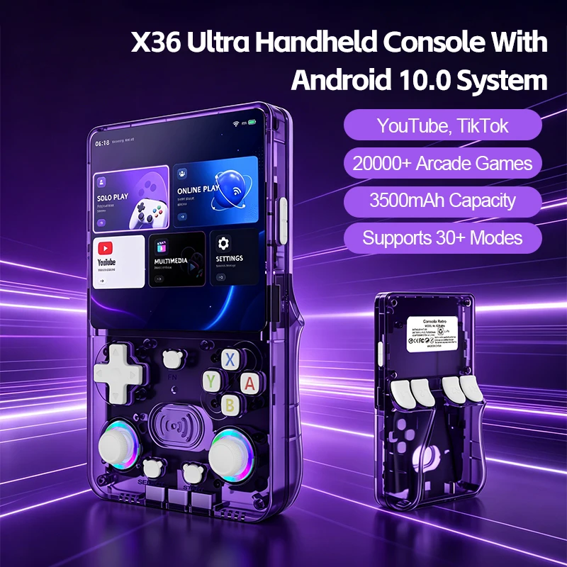 Console de Jeu Rétro X36 Ultra – Écran IPS 4.2", 15000 Jeux, 64GB, WiFi