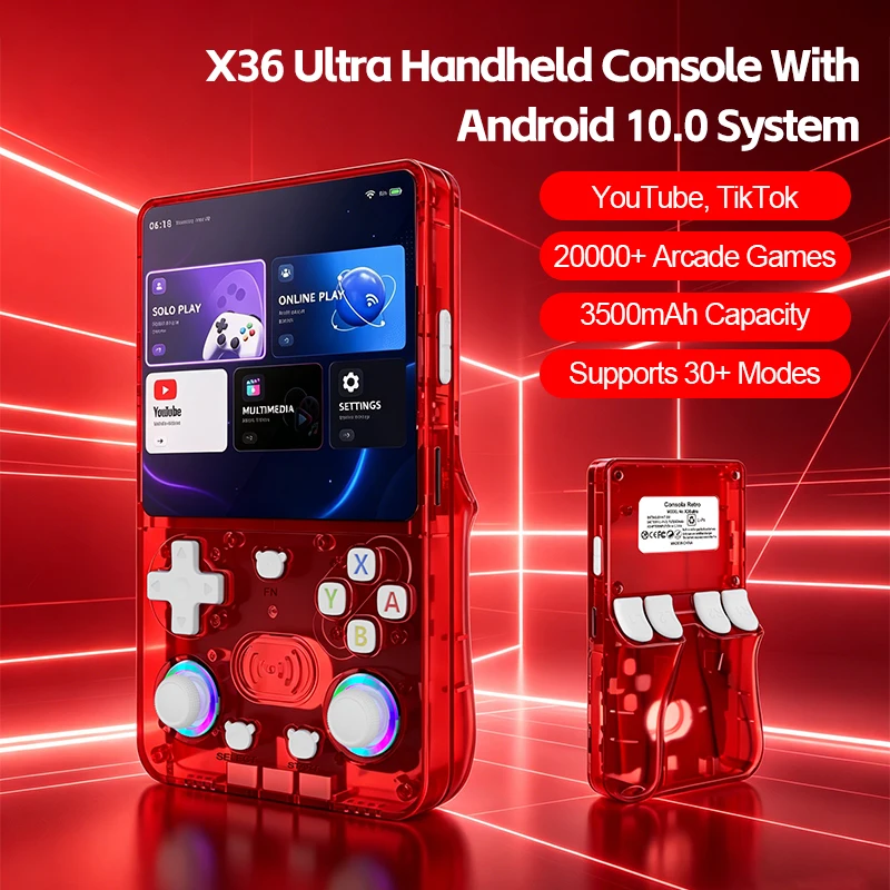 Console de Jeu Portable X36 Ultra – Écran 4.2" IPS, 15000 Jeux, 64Go, Wi-Fi, Linux