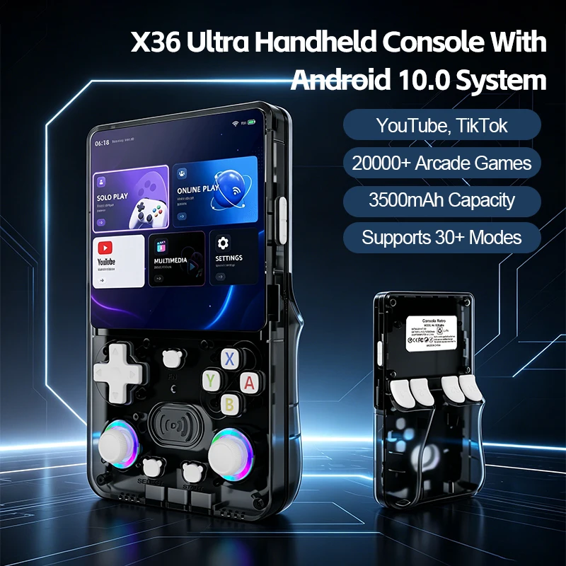 Console de Jeu Portable X36 Ultra – Écran 4.2" IPS, 15000 Jeux, 64Go, Wi-Fi, Linux