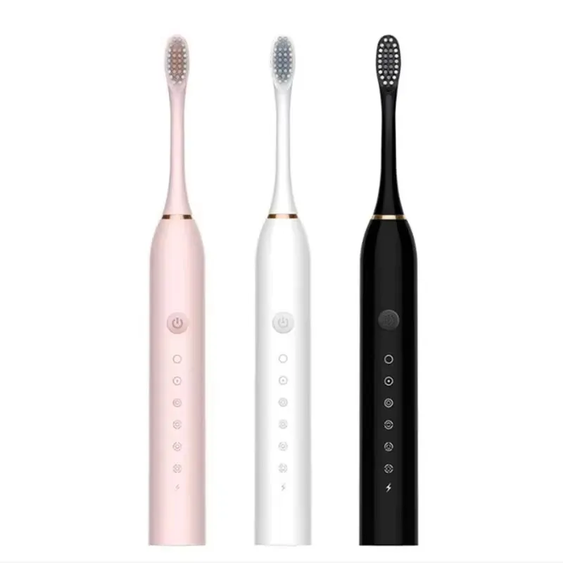 Brosse à Dents Électrique Sonique X-3 Rechargeable 5 Modes – Lot de 4 Têtes Douces IPX7