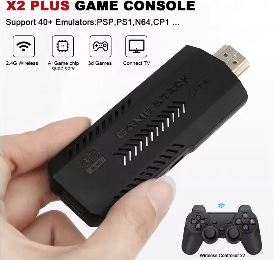 Console de Jeu Rétro GD10 4K – 15000 Jeux Intégrés + 2 Manettes Sans Fil 2.4G