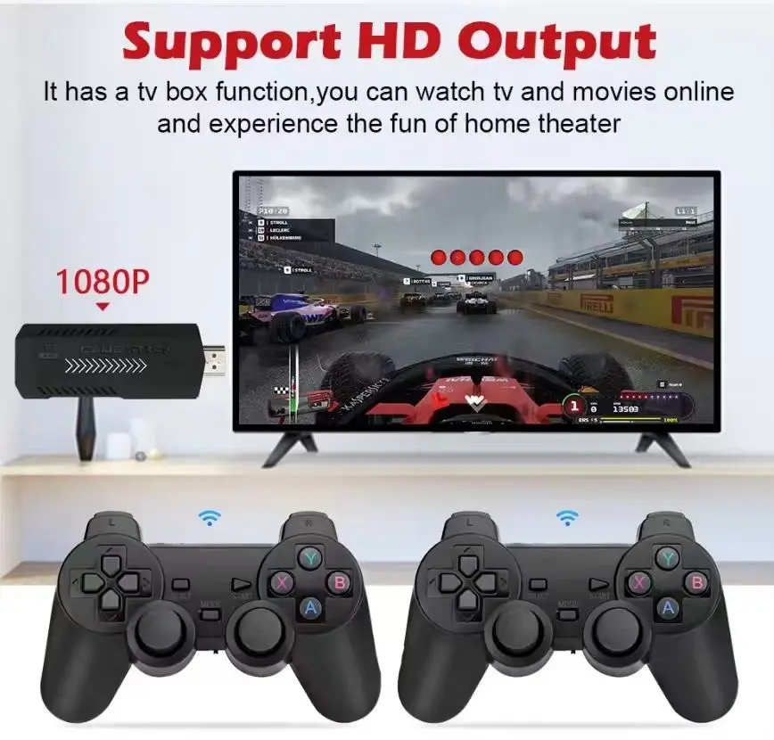 Console de Jeu Rétro GD10 4K – 15000 Jeux Intégrés + 2 Manettes Sans Fil 2.4G