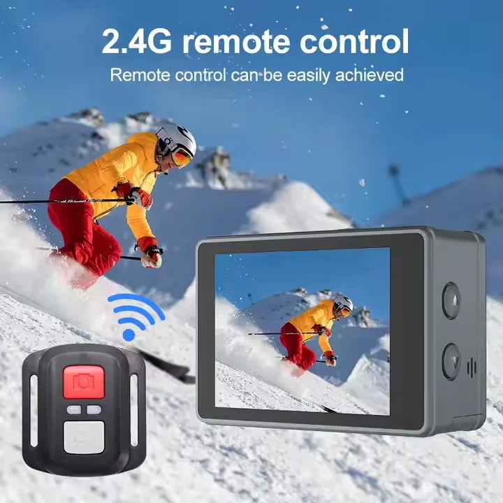 Caméra Sport 5K WiFi Double Objectif 170° Étanche avec Télécommande