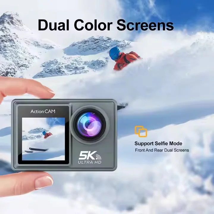 Caméra Action Sport 5K WiFi – Écran 2" Waterproof 30M Grand Angle 170°