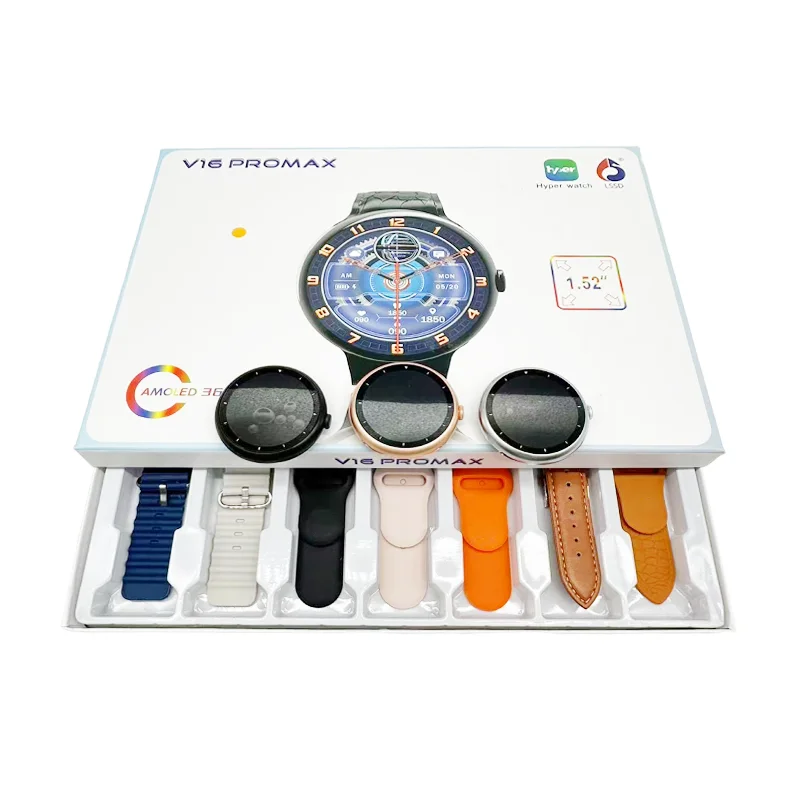 Montre Connectée V16 Pro Max 7 Bracelets – Appels BT, Sport & Santé, Unisexe 2025