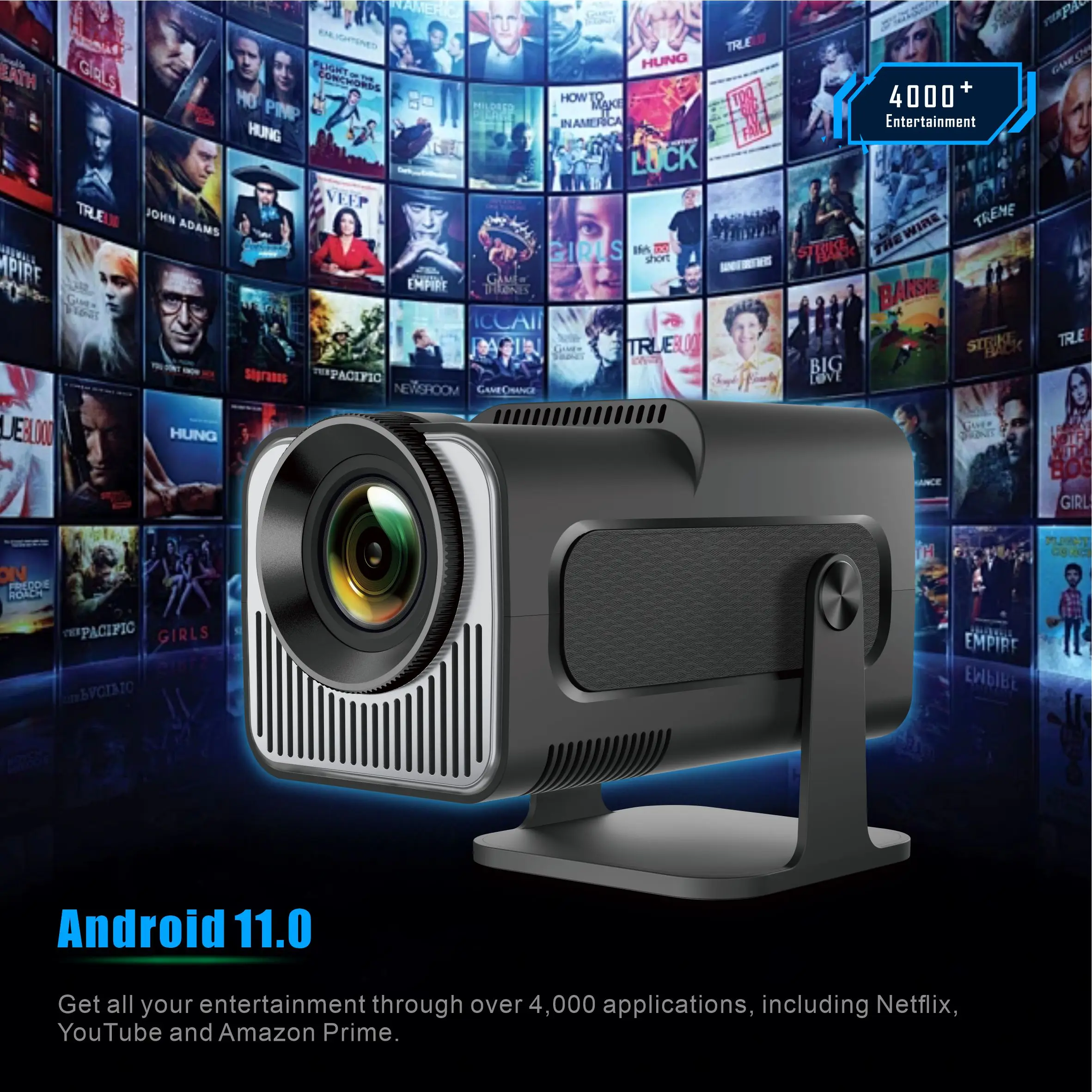 Vidéoprojecteur HY320 Mini 5G WiFi Android 11 – LCD 200 ANSI Lumens 720P/1080P/4K