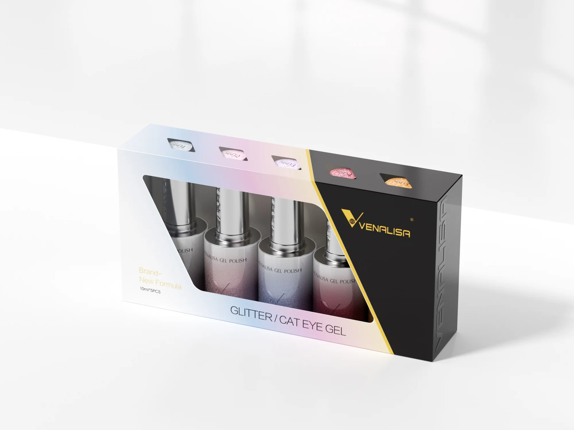 VENALISA Kit Vernis Gel UV Yeux de Chat 5pcs - Sans HEMA, Longue Durée
