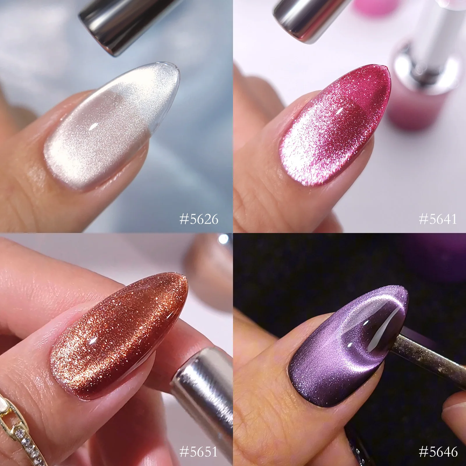 VENALISA Kit 60 Vernis Gel UV Paillettes Œil de Chat – Sans HEMA, Longue Tenue 10ml