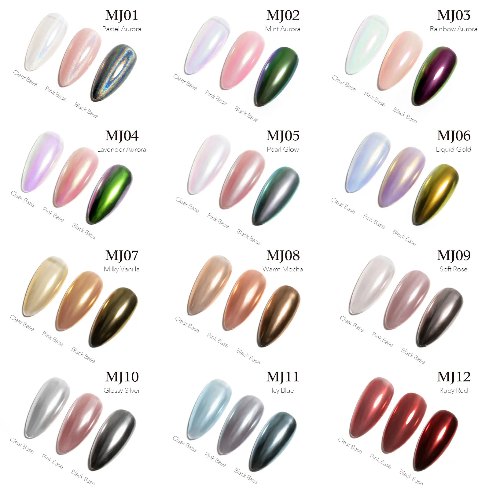 CANNI Poudre Chrome Miroir Nail Art - Effet Métallique Holographique Brillant