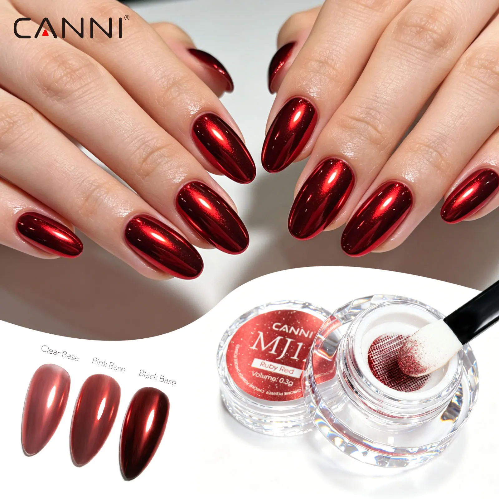 CANNI Poudre Chrome Miroir Nail Art - Effet Métallique Holographique Brillant