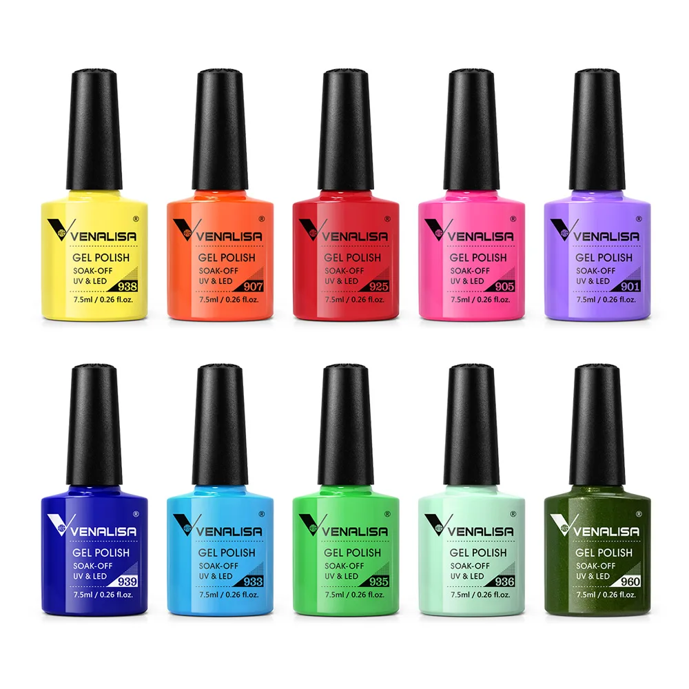 Vernis Gel UV/LED VENALISA 7.5ml – 60 Couleurs Longue Tenue 3 Semaines, Non-Toxique