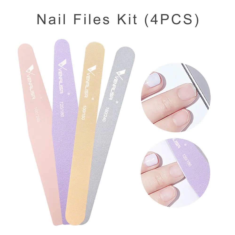 VENALISA Lime à Ongles Double Face Professionnelle – Lot de 4 à 5 pièces | Grit 100/180