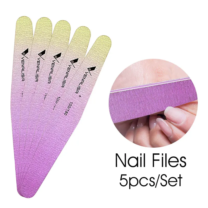 VENALISA Lime à Ongles Double Face Professionnelle – Lot de 4 à 5 pièces | Grit 100/180