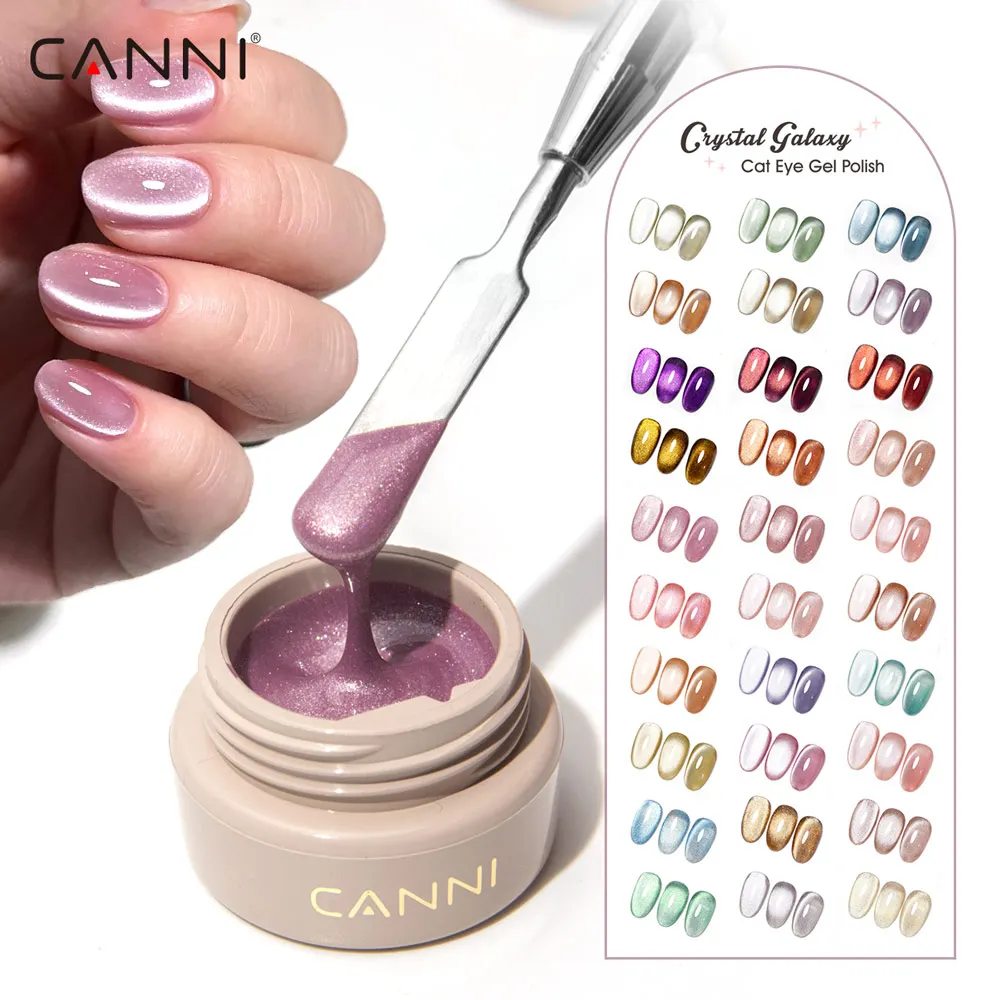 CANNI Gel Polish Cat Eye Cristal – 30 Couleurs Scintillantes, Longue Durée 3-4 Semaines