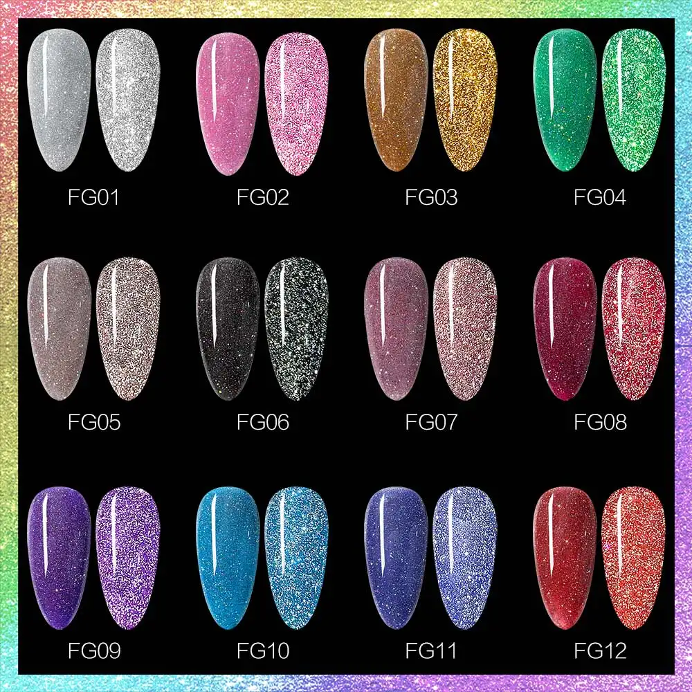 CANNI Gel UV Brillant Disco Paillettes Flash Réfléchissant Semi-Permanent 7,3ml