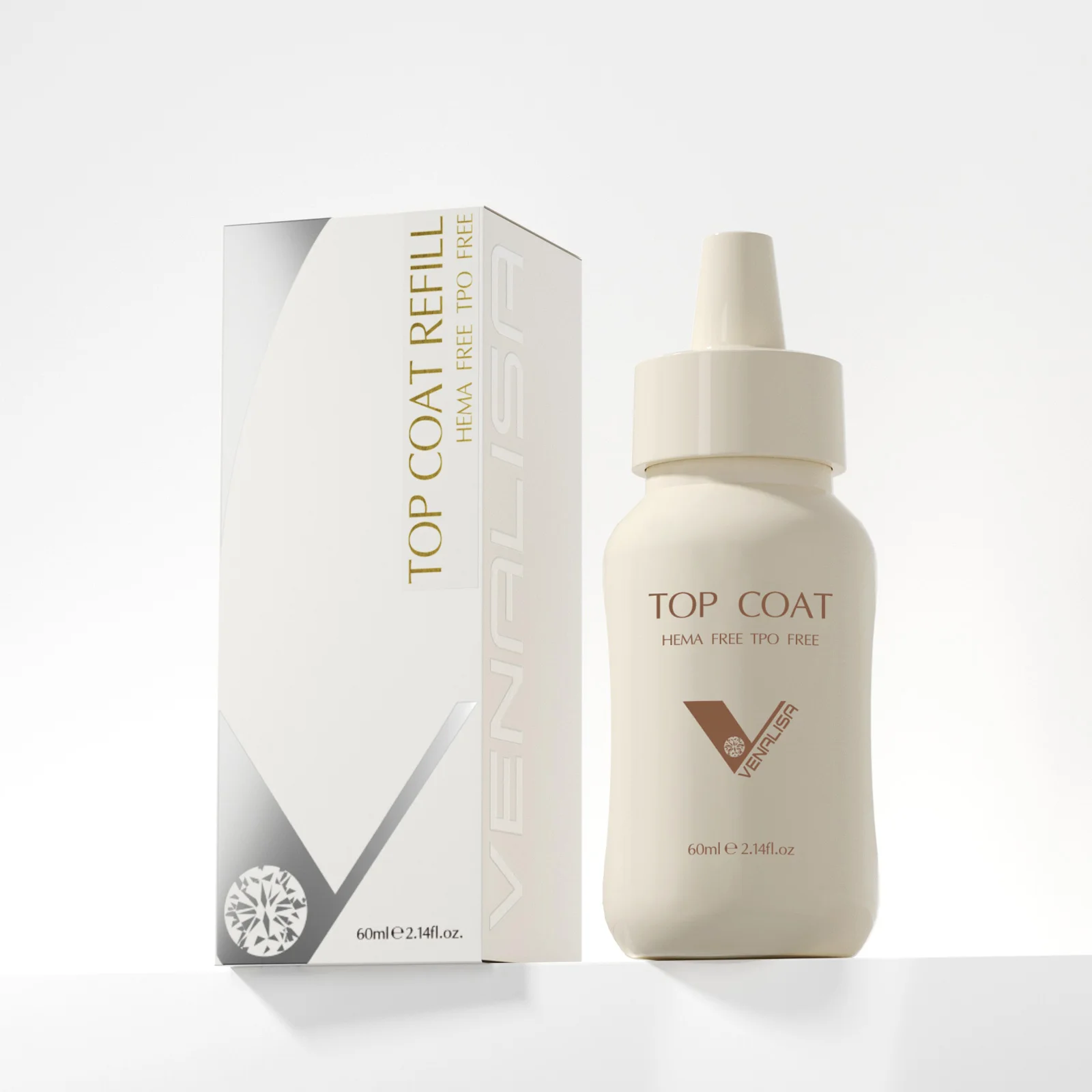 VENALISA Kit Gel UV Ongles Base Coat + Top Coat + Matte Top Coat 10ml