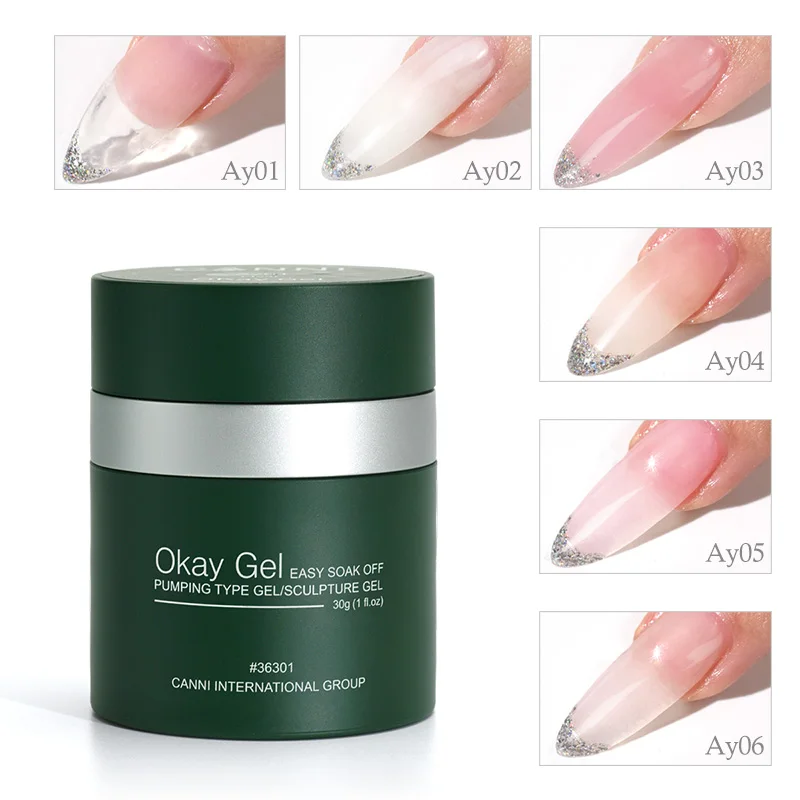 CANNI Gel UV Sculpture Ongles 30g - Tenue 4 Semaines, 6 Couleurs Disponibles