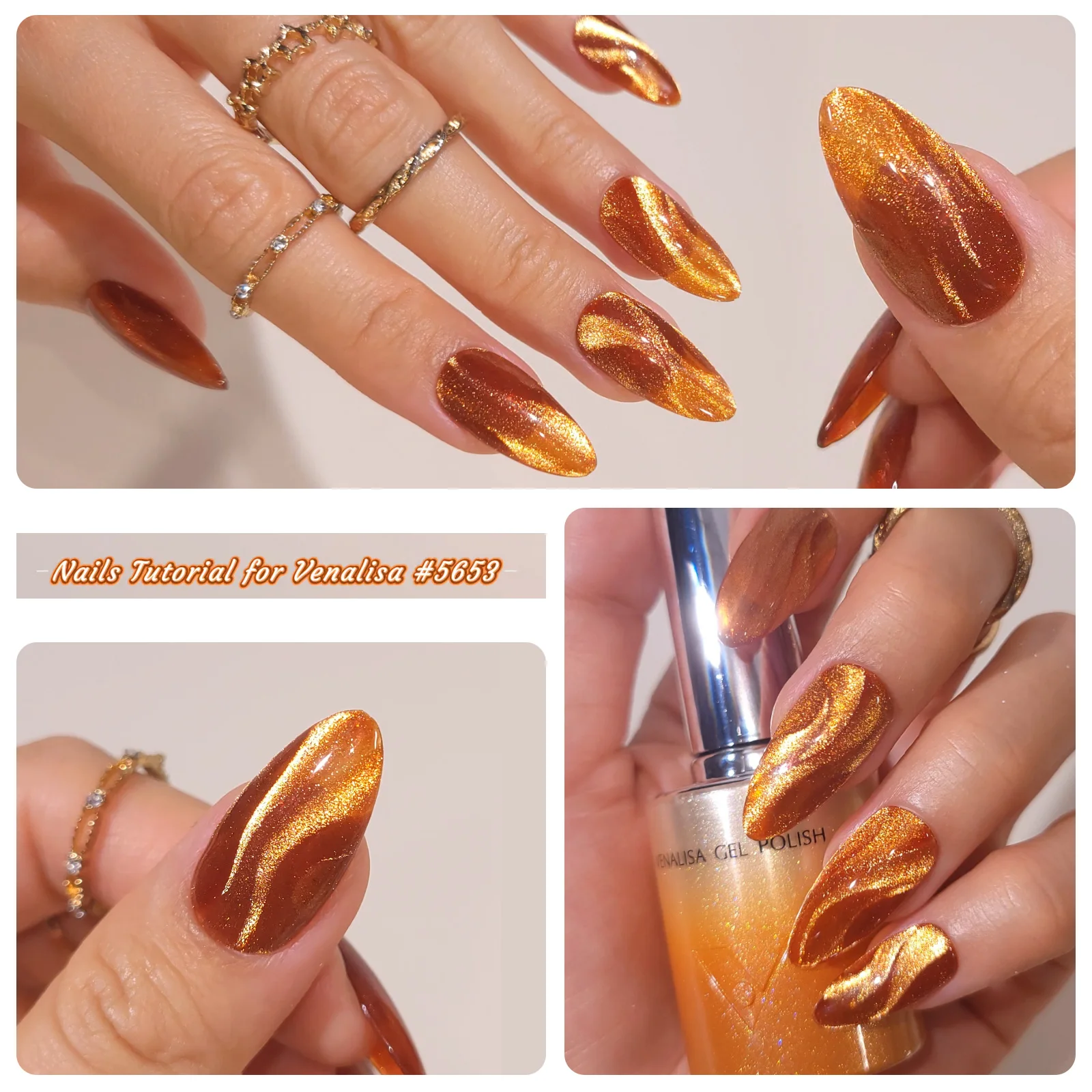 VENALISA Vernis Gel Cat Eyes Magnétique Pailleté – Sans HEMA TPO – 10ml 60 Couleurs