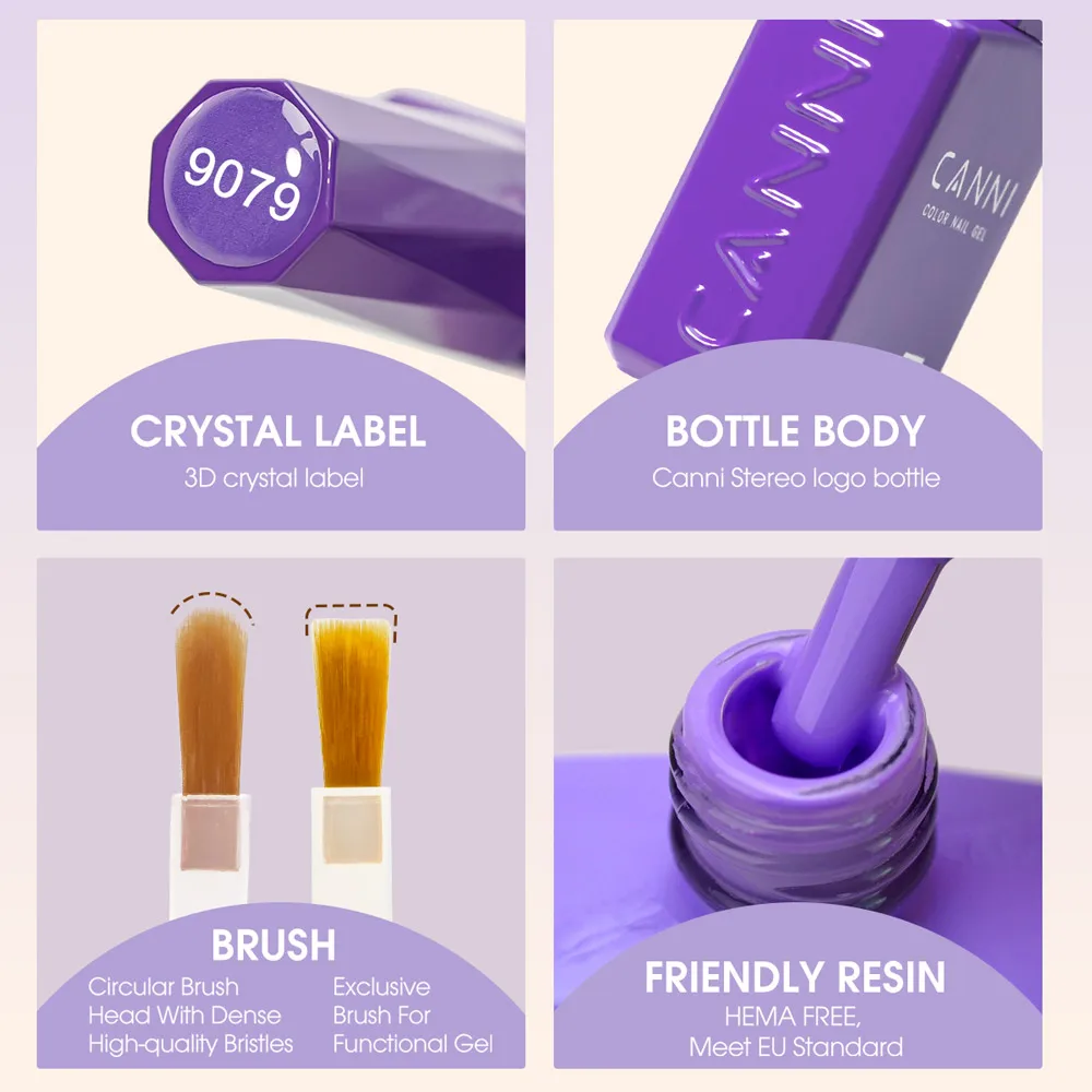 CANNI Gel Polish UV/LED 9ml – Vernis Semi-Permanent Longue Durée 144 Couleurs