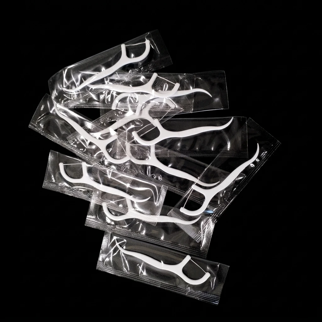 Cure-dent fil dentaire jetable en sachet individuel – Hygiène bucale pratique