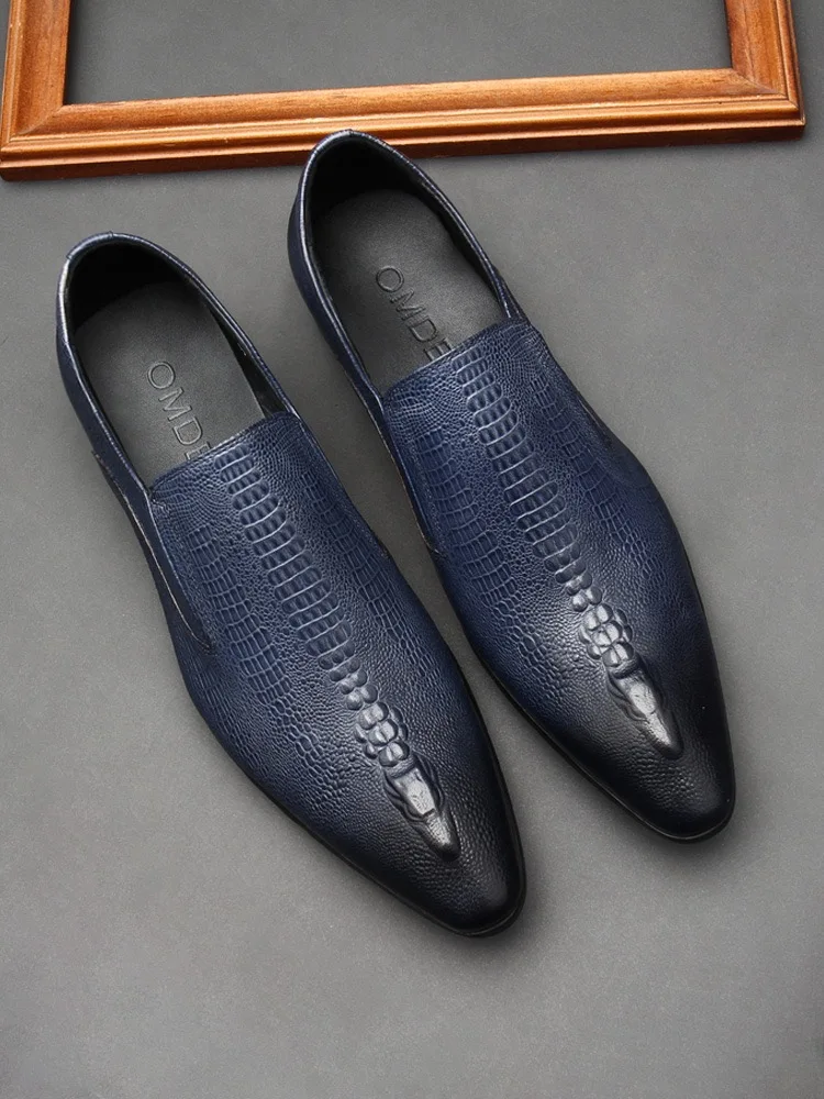 Chaussures Élégantes en Cuir Véritable pour Homme – Bout Pointu, Style Britannique