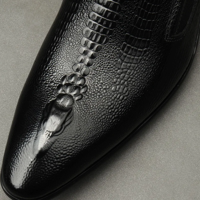 Chaussures Élégantes en Cuir Véritable pour Homme – Bout Pointu, Style Britannique