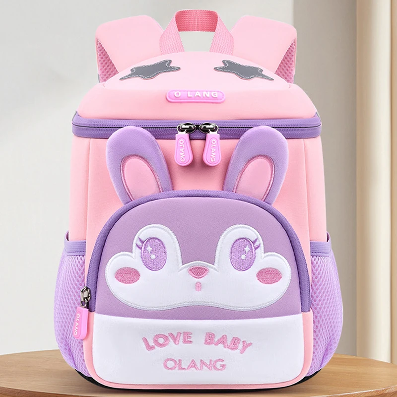 Sac à Dos Maternelle Néoprène Imperméable Enfant – Motif Ours & Lapin Cartoon