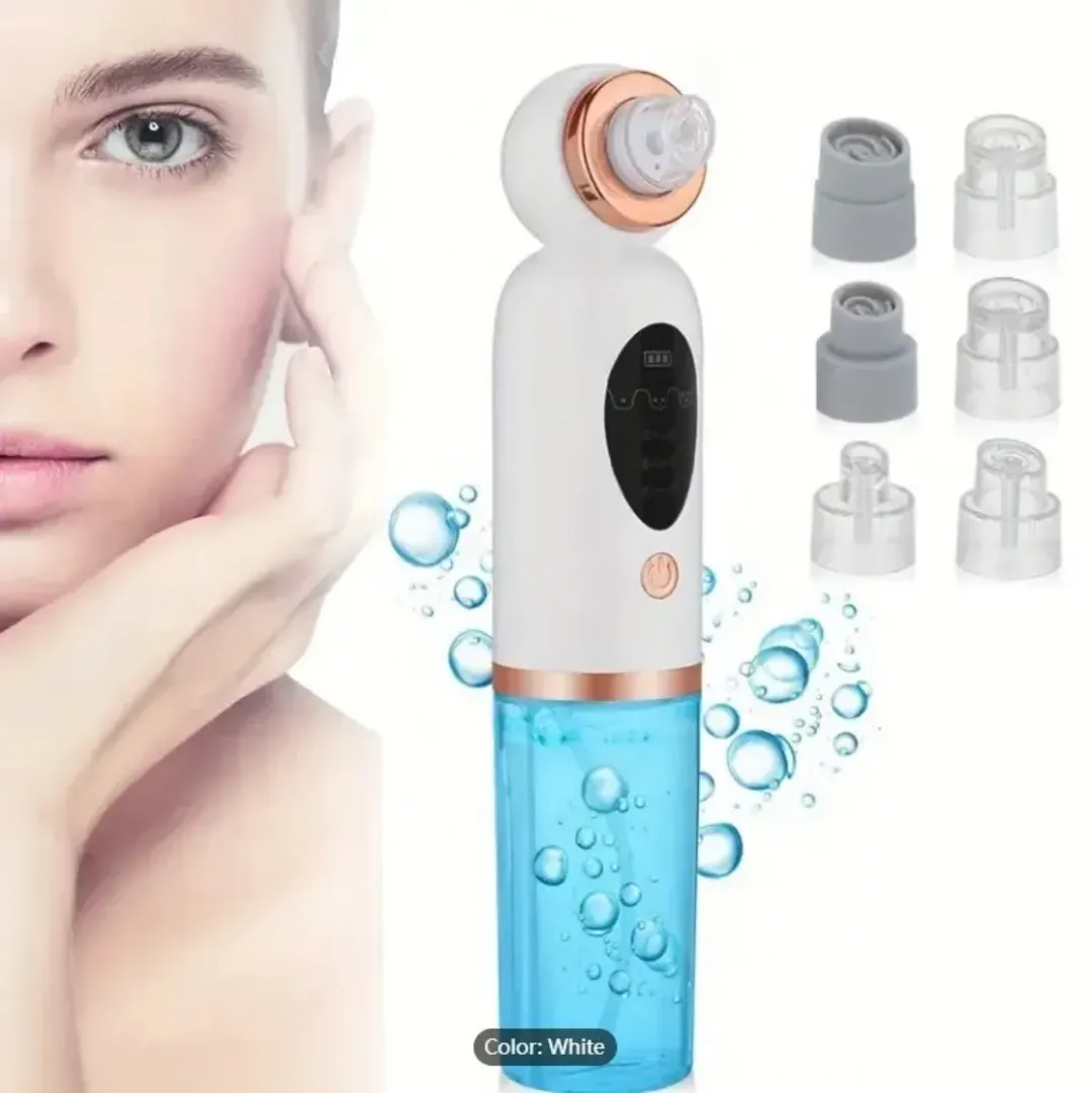 Aspirateur de Points Noirs et d'Acné Rechargeable – Nettoyeur de Pores avec Fonction de Massage et Tête en Silicone