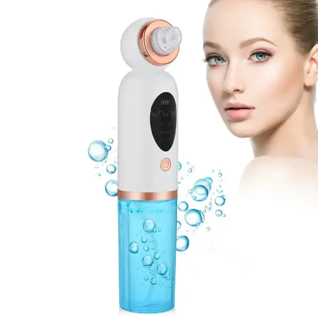 Aspirateur de Points Noirs et d'Acné Rechargeable – Nettoyeur de Pores avec Fonction de Massage et Tête en Silicone