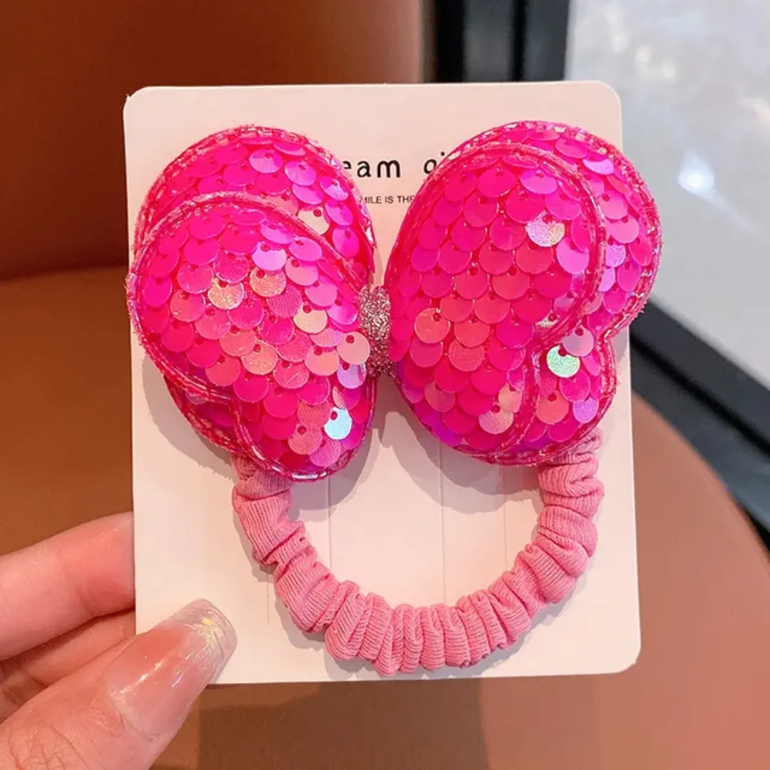 Bandeau Cheveux Bébé Papillon Pailleté – Accessoire Coloré et Doux pour Fille