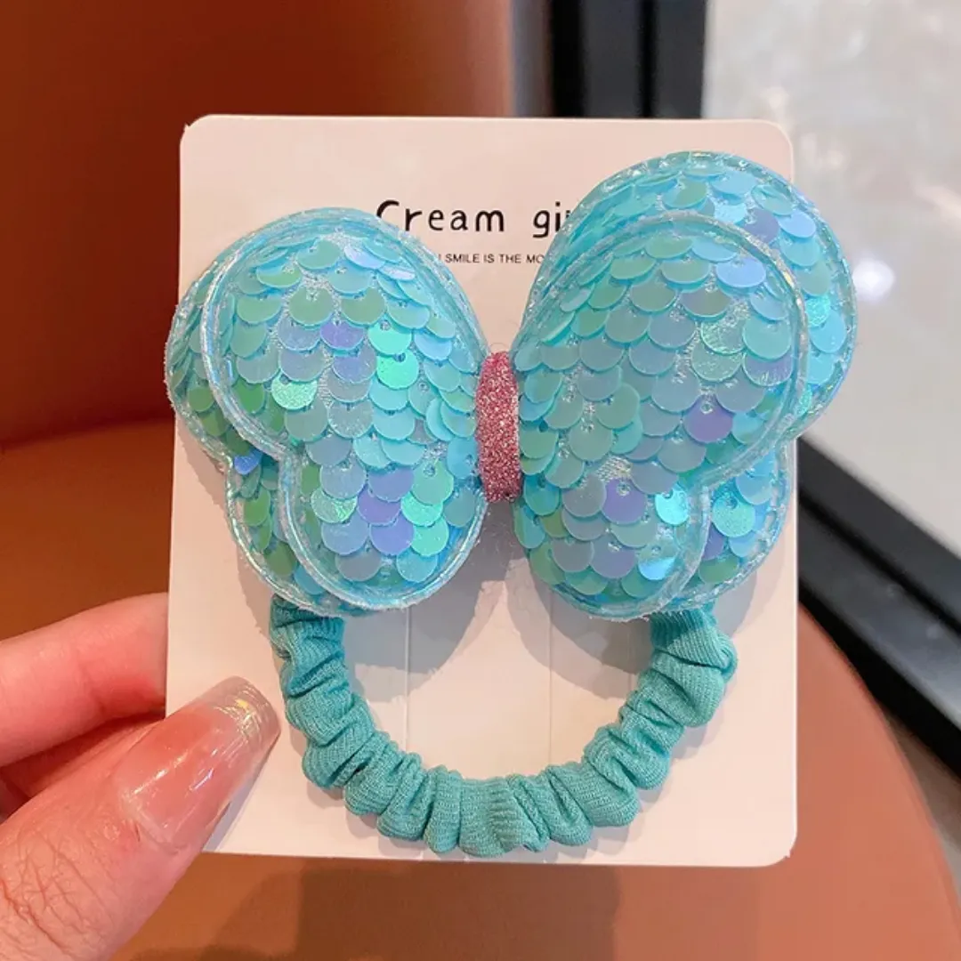 Bandeau Cheveux Bébé Papillon Pailleté – Accessoire Coloré et Doux pour Fille