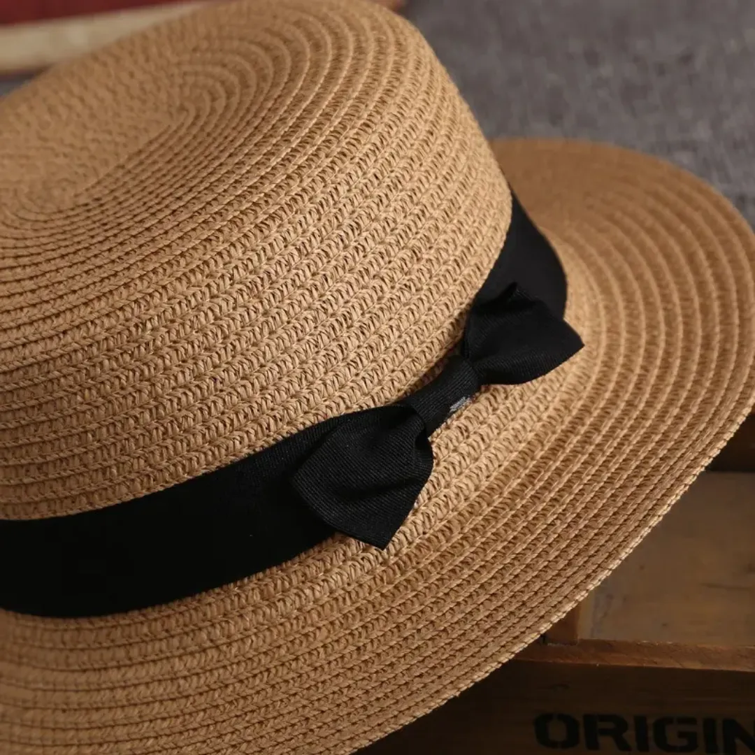 Chapeau de Paille Femme Été – Protection UV avec Nœud Élégant