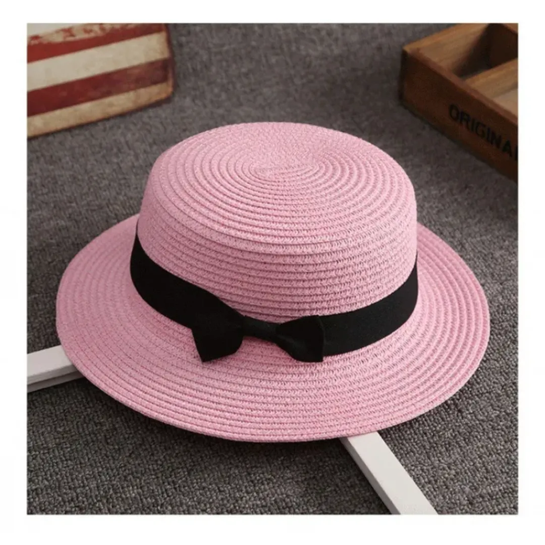 Chapeau de Paille Femme Été – Protection UV avec Nœud Élégant