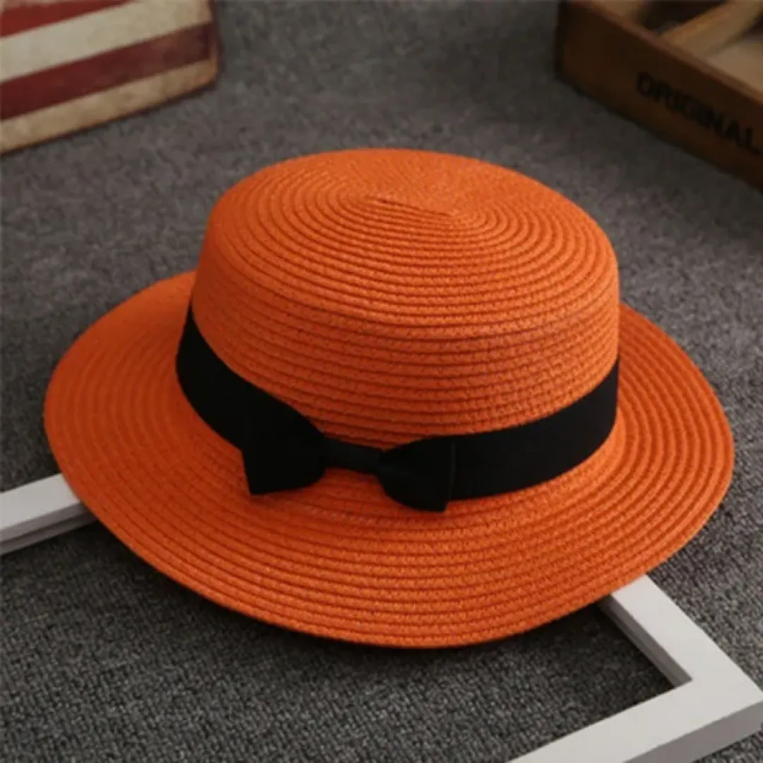 Chapeau de Paille Femme Été – Protection UV avec Nœud Élégant