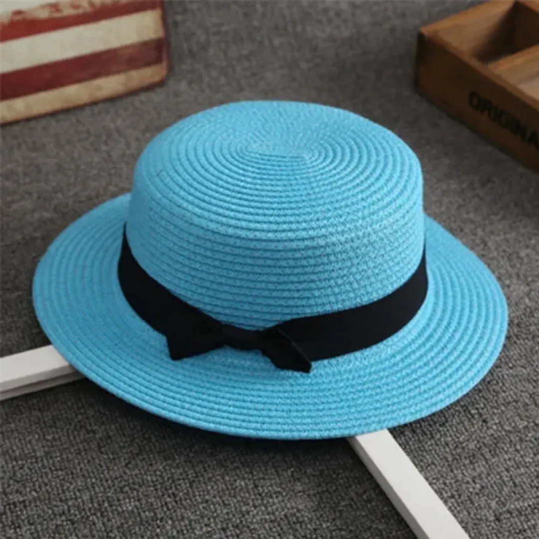 Chapeau de Paille Femme Été – Protection UV avec Nœud Élégant