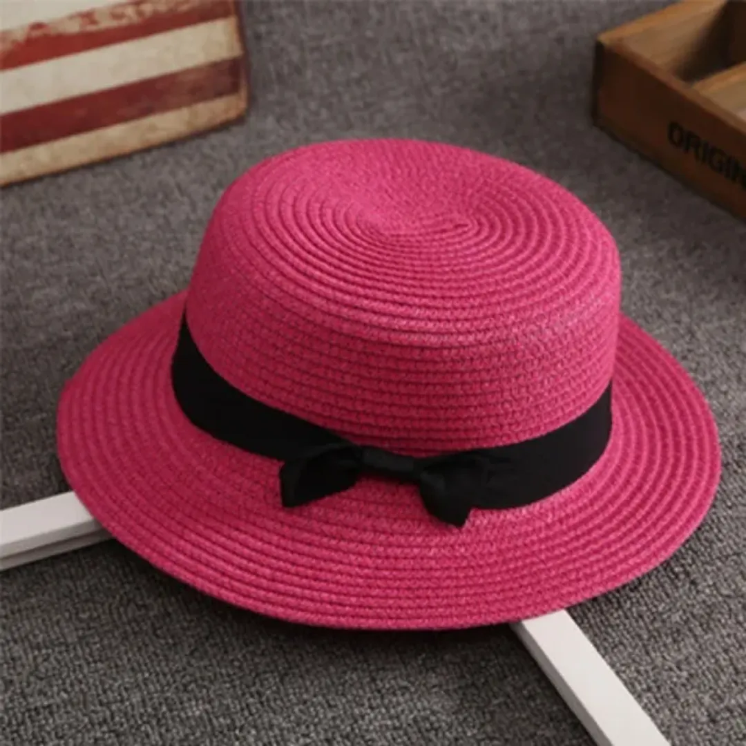 Chapeau de Paille Femme Été – Protection UV avec Nœud Élégant