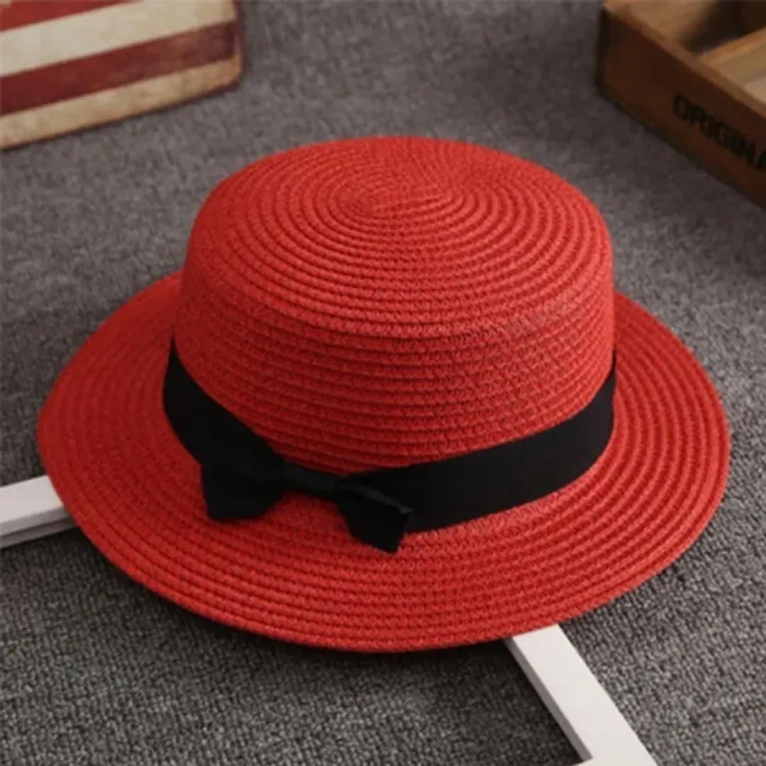 Chapeau de Paille Femme Été – Protection UV avec Nœud Élégant