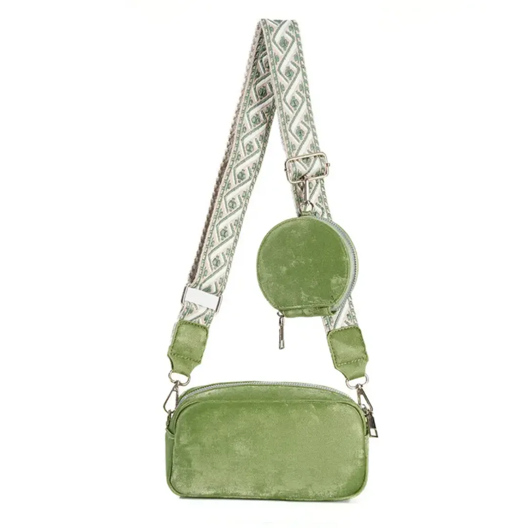 Sac à Bandoulière Tendance – Design Créateur avec Mini Pochette, Bandoulière Large, Couleur Bonbon