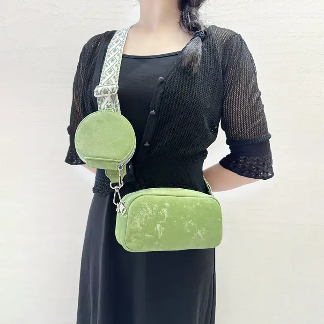 Sac à Bandoulière Tendance – Design Créateur avec Mini Pochette, Bandoulière Large, Couleur Bonbon