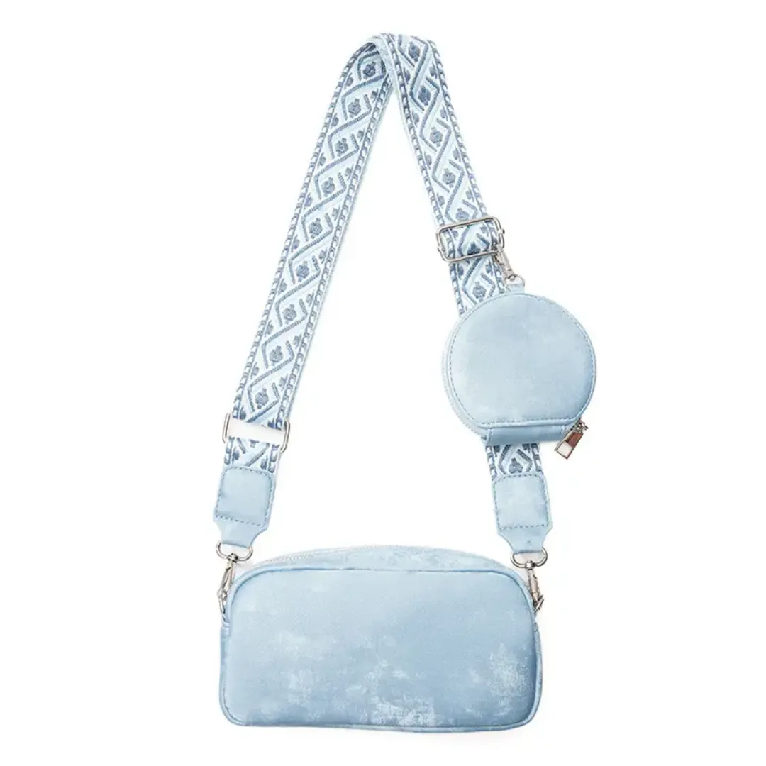 Sac à Bandoulière Tendance – Design Créateur avec Mini Pochette, Bandoulière Large, Couleur Bonbon