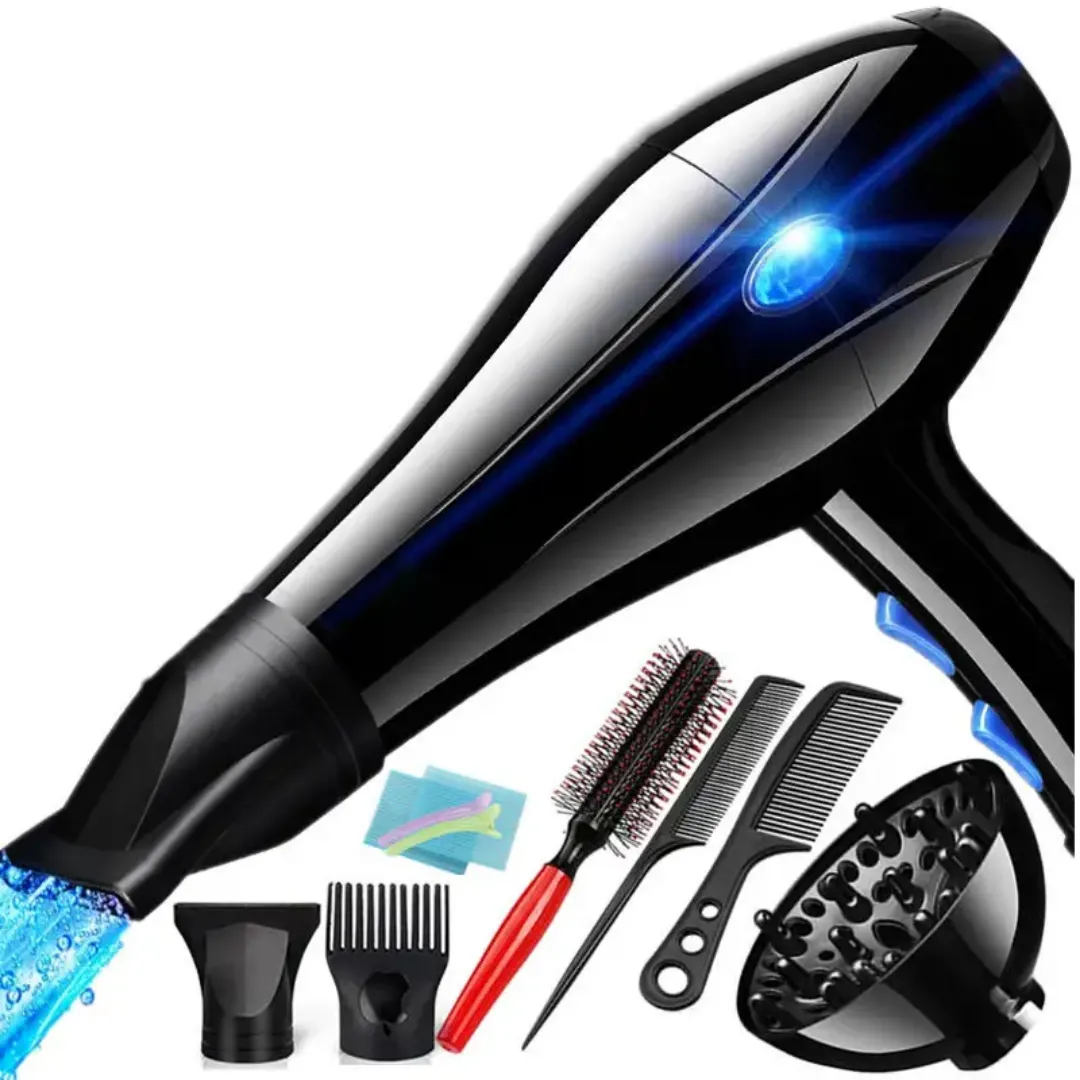 Kit Complet Sèche-Cheveux Professionnel – Ensemble Salon avec Accessoires de Coiffure