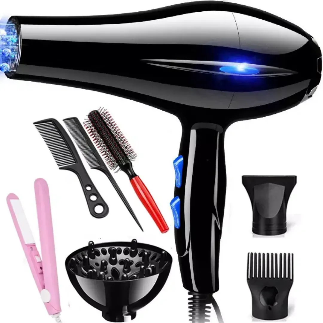 Kit Complet Sèche-Cheveux Professionnel – Ensemble Salon avec Accessoires de Coiffure
