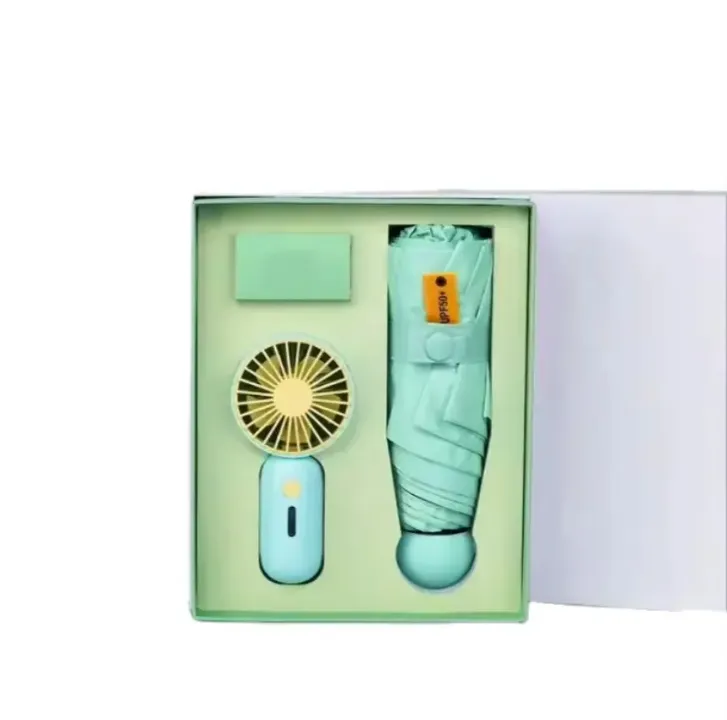 Coffret Cadeau Éventail Électrique & Parapluie - Accessoire Élégant et Pratique pour l’Été